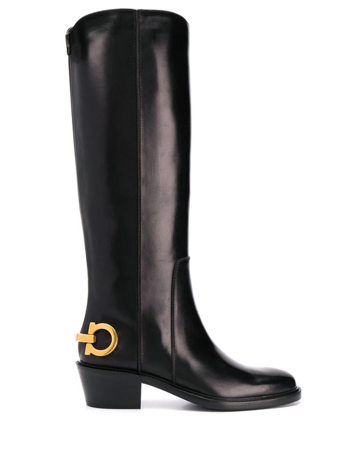 Salvatore Ferragamo Gancini Boots - Black