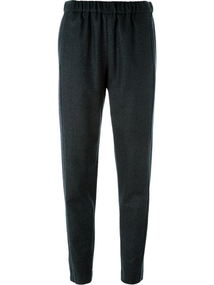 Theory Elasticated Waistband Trousers, Women's, Size: Large, Grey, Polyester/polyurethane/wool