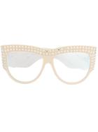 Gucci Eyewear Embellished Cat-eye Glasses - White