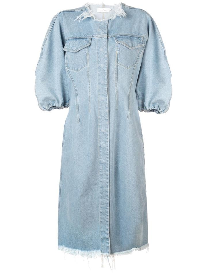 Marques'almeida Puff Sleeve Denim Dress - Blue