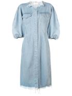 Marques'almeida Puff Sleeve Denim Dress - Blue