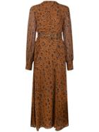 Nicholas Floral Print Belted Dress - Brown
