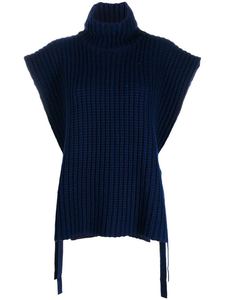 See By Chloé Sleeveless Turtleneck Knitted Top - Blue