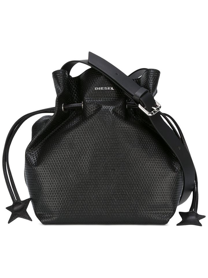 Diesel Bucket Shoulder Bag, Women's, Black, Calf Leather