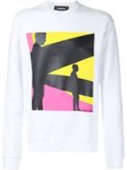 Dsquared2 Graphic Print Sweatshirt, Men's, Size: Xl, White, Cotton