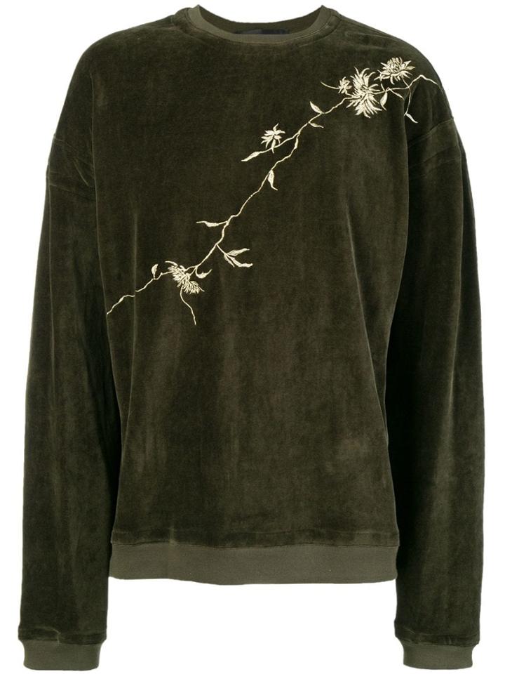 Haider Ackermann Haider Ackermann - Man - Velvet Emb Crewneck - Green