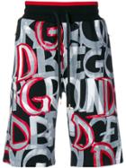 Dolce & Gabbana Text Print Shorts - Grey