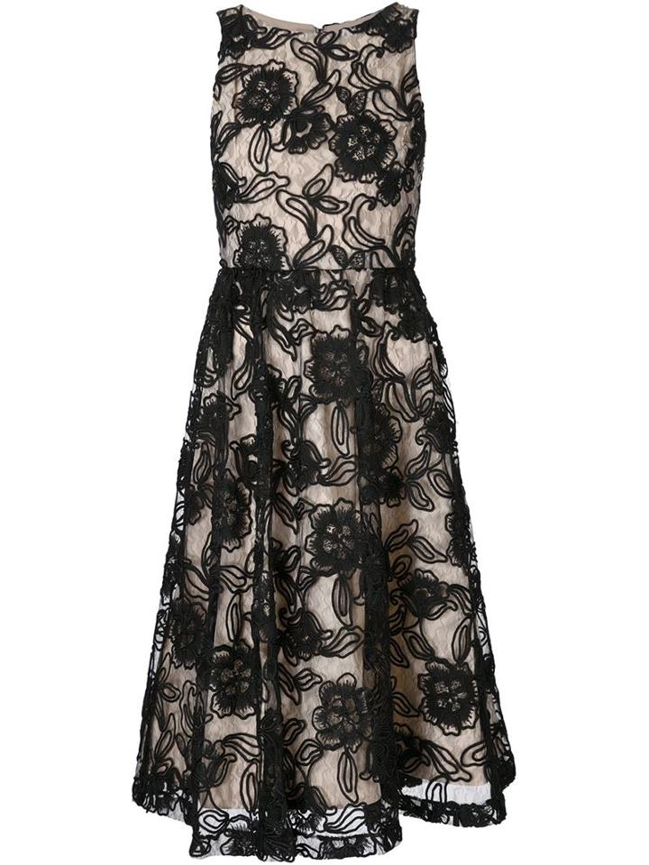 Alice+olivia Floral Embroidered Dress, Women's, Size: 8, Black, Polyester/nylon