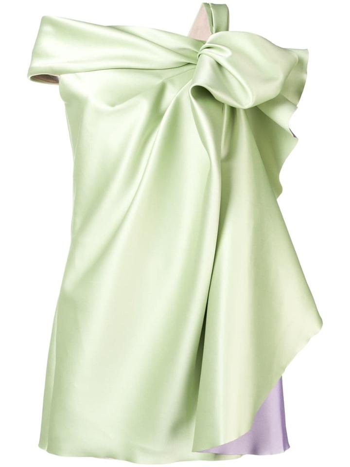 Viktor & Rolf Soir Off The Shoulder Bow Dress - Green