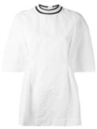 Marni Contrast Collar Blouse, Women's, Size: 42, White, Silk/cotton/linen/flax