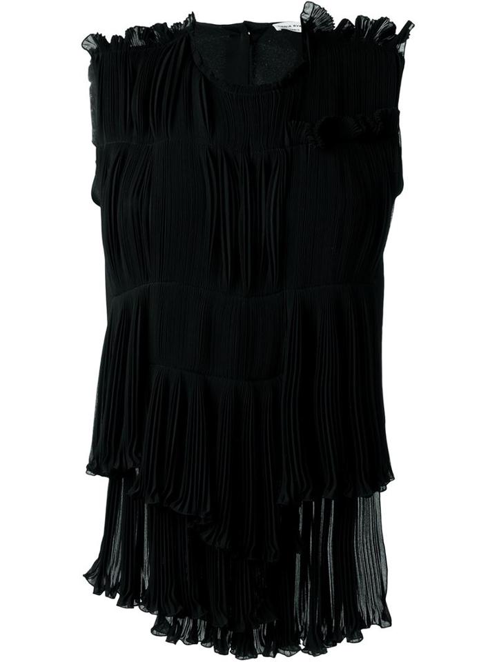 Sonia Rykiel Pleated Sleeveless Top, Women's, Size: 38, Black, Polyester/acetate/viscose