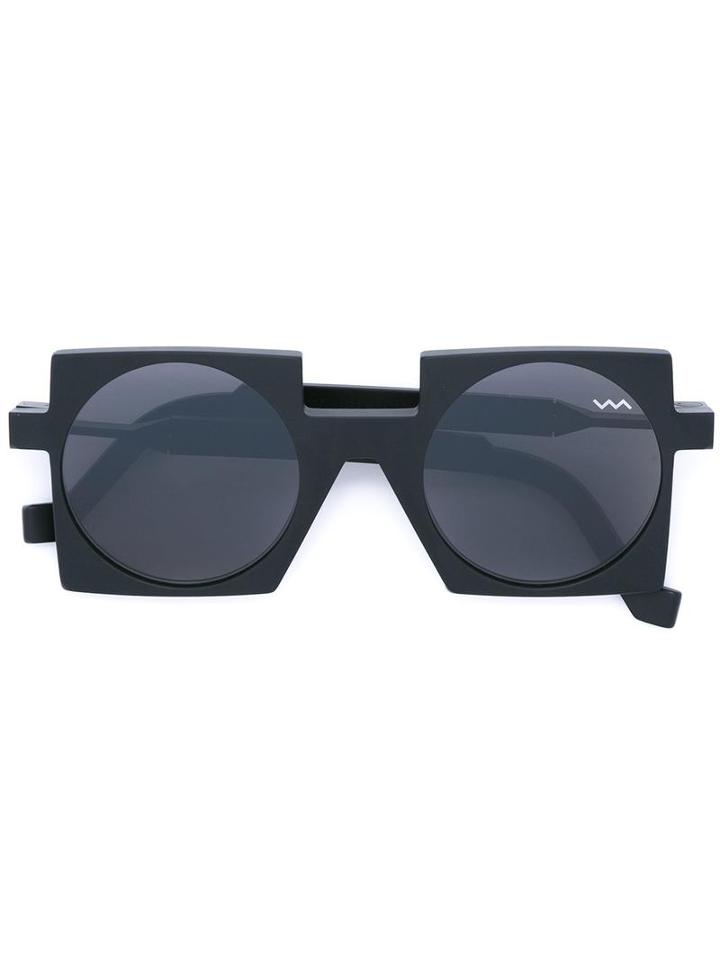 Vava Square Shaped Sunglasses, Adult Unisex, Black, Acetate/aluminium
