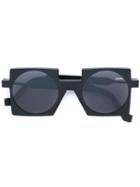 Vava Square Shaped Sunglasses, Adult Unisex, Black, Acetate/aluminium