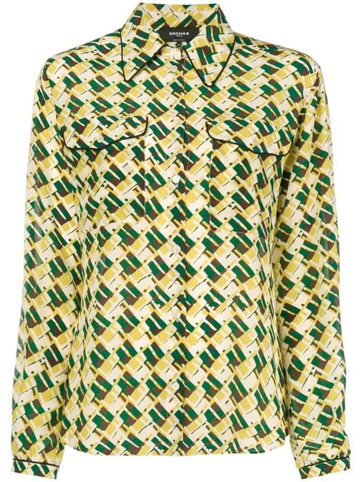 Rochas Geometric Print Shirt - Green