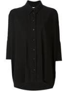 Mm6 Maison Margiela Oversized Shirt, Women's, Size: Large, Black, Viscose
