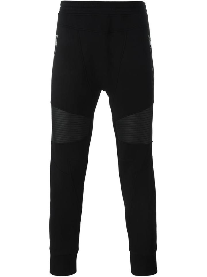Neil Barrett Tapered Track Pants, Men's, Size: L, Black, Lyocell/cotton/viscose/polyurethane