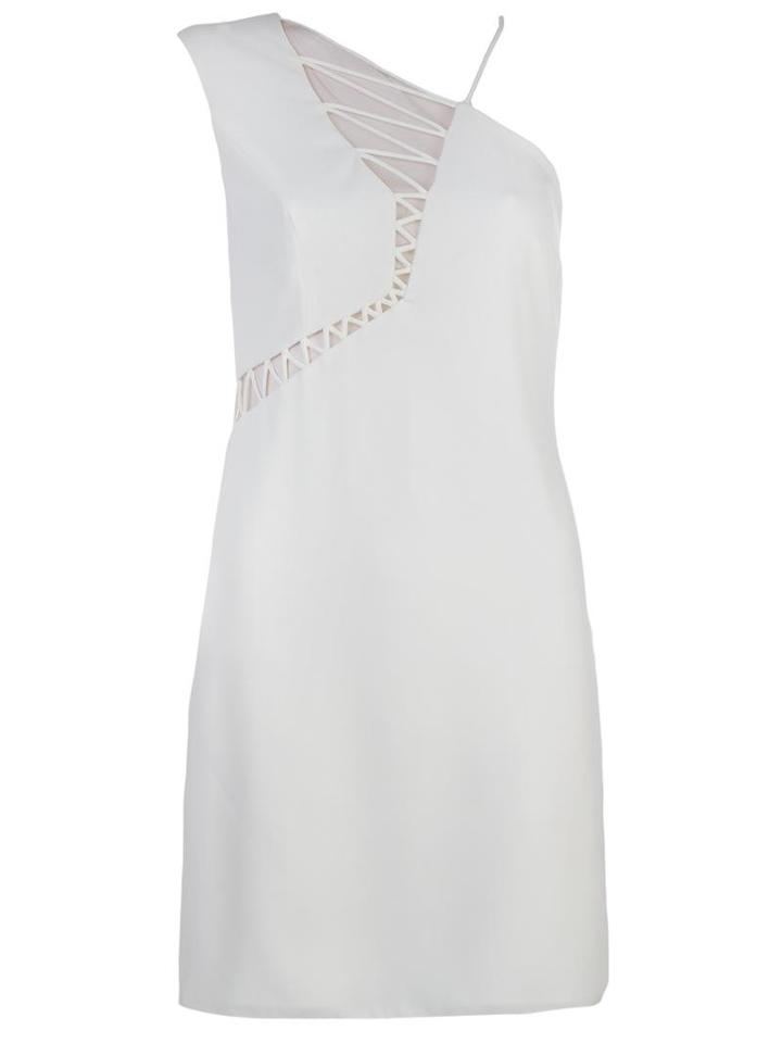 Giuliana Romanno One Shoulder Mini Dress, Women's, Size: 38, White, Polyester/spandex/elastane