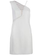 Giuliana Romanno One Shoulder Mini Dress, Women's, Size: 38, White, Polyester/spandex/elastane