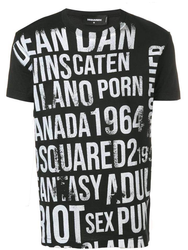 Dsquared2 Lettering Print T-shirt - Black