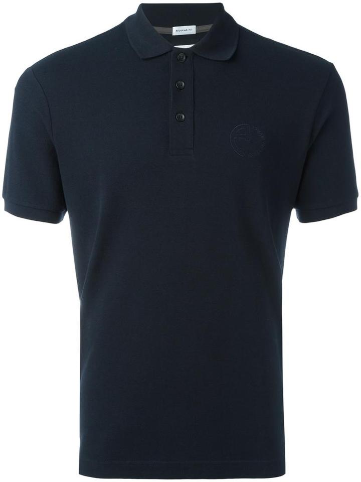 Armani Collezioni Chest Embroidery Polo Shirt, Men's, Size: Small, Blue, Cotton