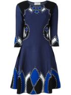Peter Pilotto Intarsia Knitted Dress, Women's, Size: Small, Blue, Polyamide/viscose