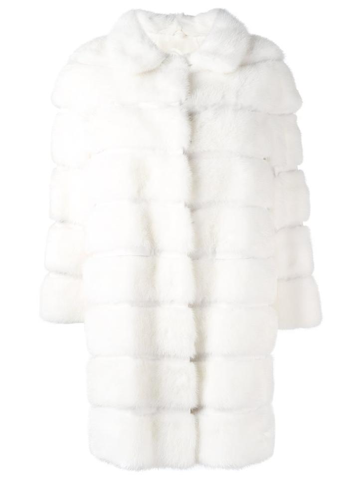 Simonetta Ravizza 'barc' Fur Coat, Women's, Size: 40, White, Mink Fur