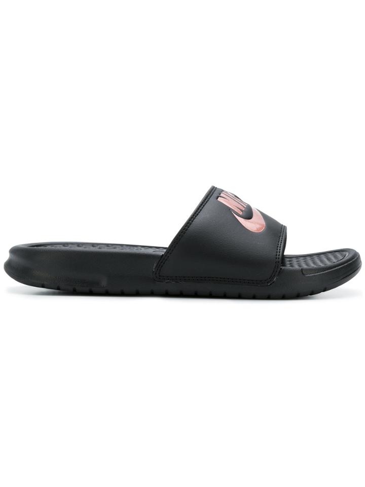 Nike Logo Pool Slides - Black