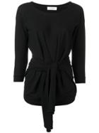 Zanone Tie Front Sweater - Black