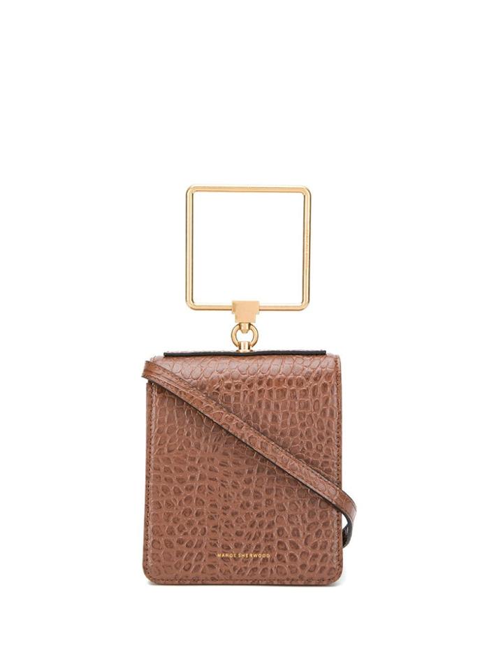 Marge Sherwood Metallic Handle Tote - Brown