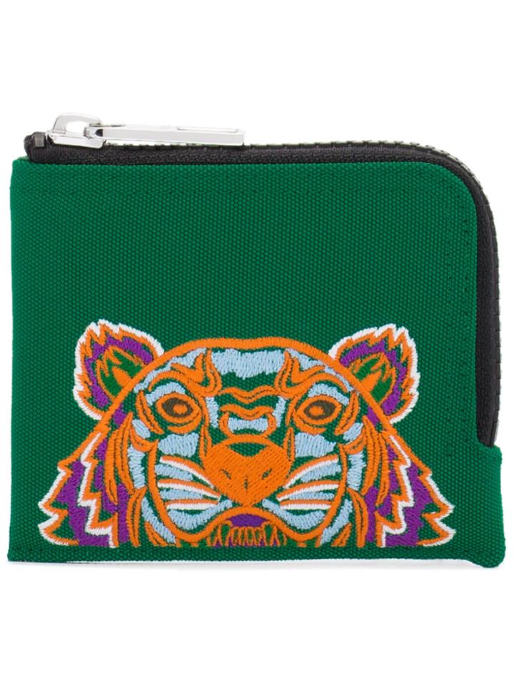 Kenzo Embroidered Tiger Zip Wallet - Green