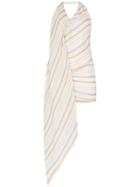 Jacquemus Halterneck Drape Detail Cotton-linen Blend Mini Dress -