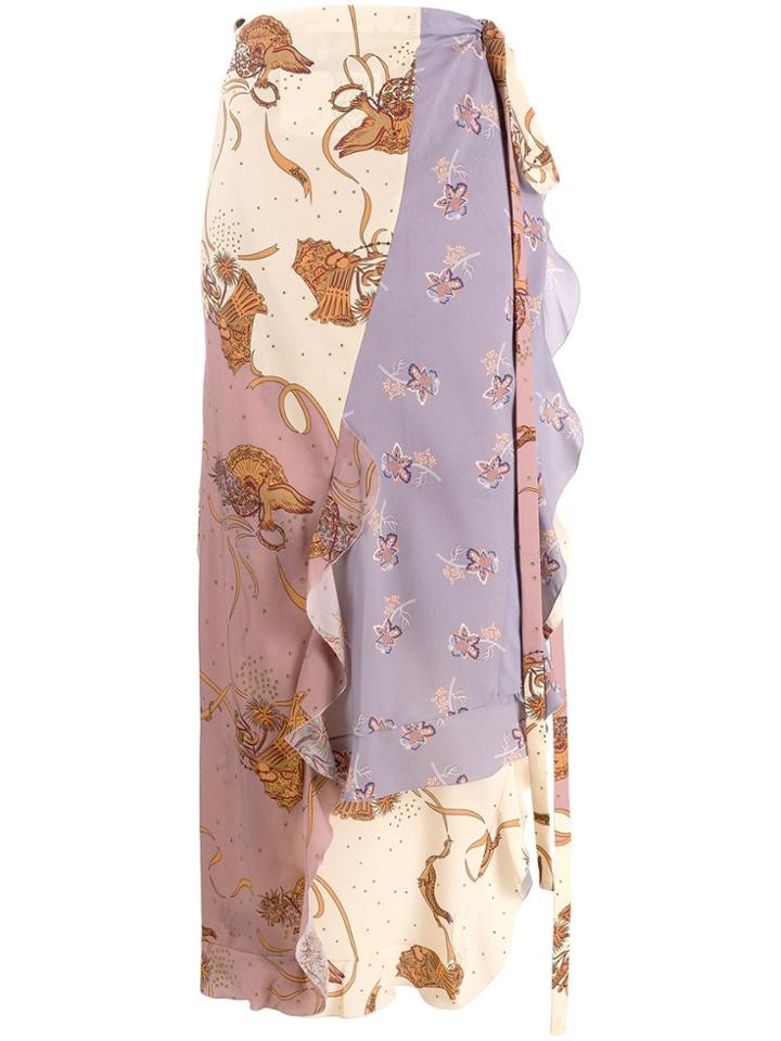 Loewe Long Wrapped Skirt - Neutrals