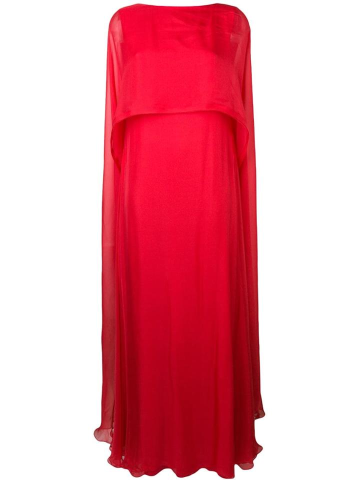 Irina Schrotter Cape Maxi Dress - Red