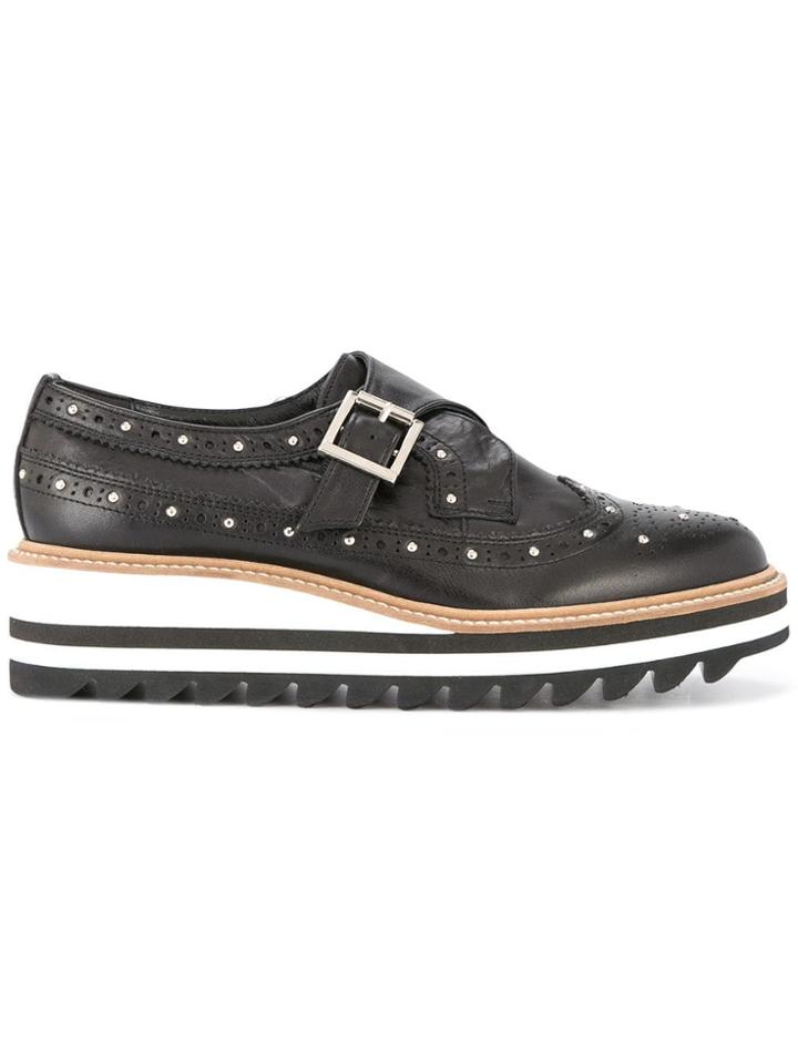 Ujoh Buckled Platform Loafers - Black