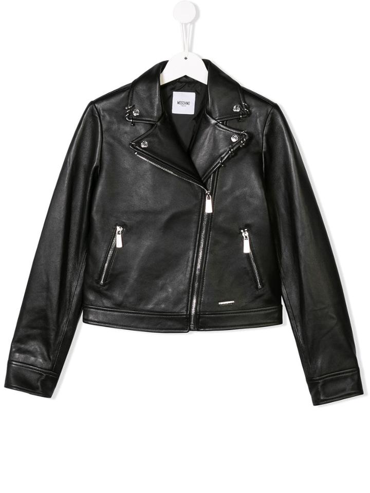 Moschino Kids Teen Biker Jacket - Black