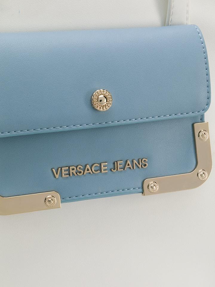Versace Jeans Patch Pocket Trapeze Tote - White