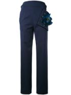 Christopher Kane Highwaisted Trousers With Flower Pocket - Blue