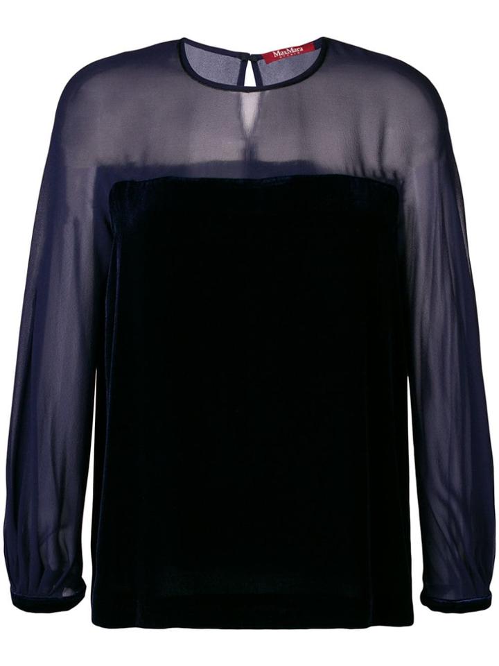 Max Mara Studio Alfeo Velvet Blouse - Blue
