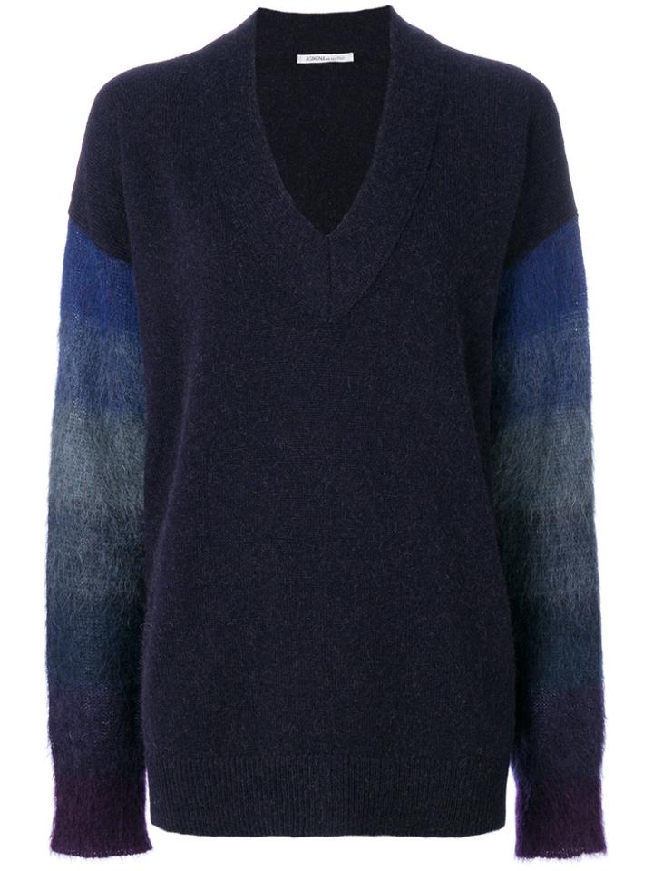 Agnona Contrast Sleeve Sweater - Blue