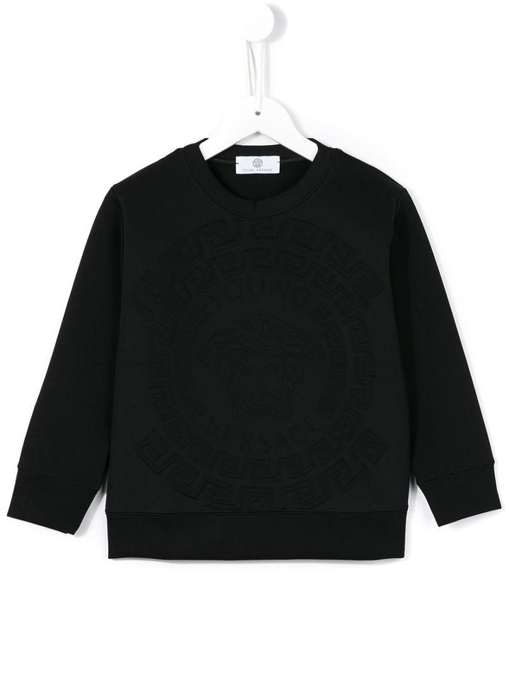Young Versace Medusa Textured Sweatshirt, Boy's, Size: 10 Yrs, Black