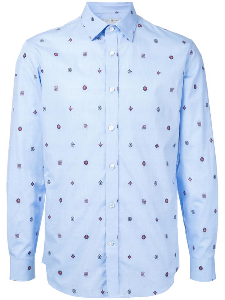 Gieves & Hawkes Classic Printed Shirt - Blue