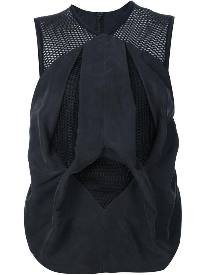 Micol Ragni Draped Mesh Tank