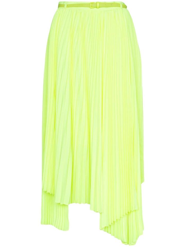 Juun.j Pleated Asymmetric Hem Skirt - Yellow