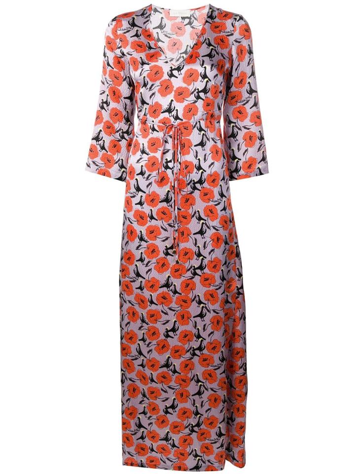 L'autre Chose Floral Print Maxi Dress - Purple