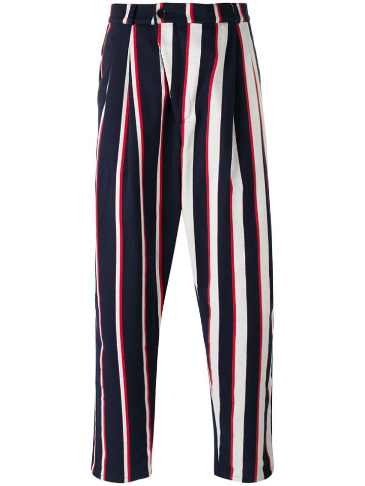 Henrik Vibskov Striped Loose Fit Trousers - Blue