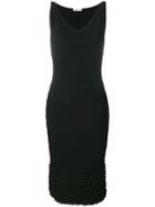 D.exterior V-neck Fitted Dress - 2 Nero