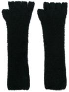 Isabel Benenato Fingerless Gloves, Women's, Black, Polyamide/spandex/elastane/yak/merino