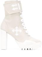 Off-white Touch Strap Ankle Boots - Grey