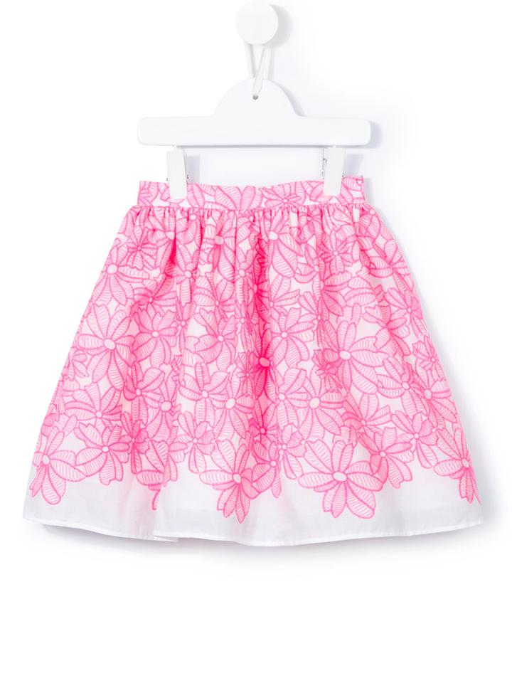 Charabia - Embroidered Skirt - Kids - Cotton - 2 Yrs, Pink/purple
