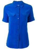 Equipment - Chest Pockets Shortsleeved Shirt - Women - Silk - S, Women's, Blue, Silk